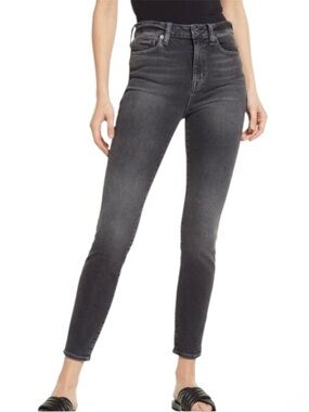 Modern American Soho Denim Pants High Waist Ankle Skinny Jeans Black Sz 28